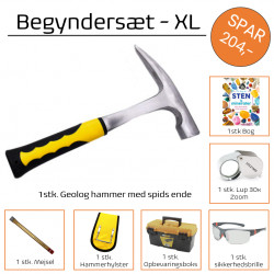 Begyndersæt til fossil- og sten- og krystaljagt